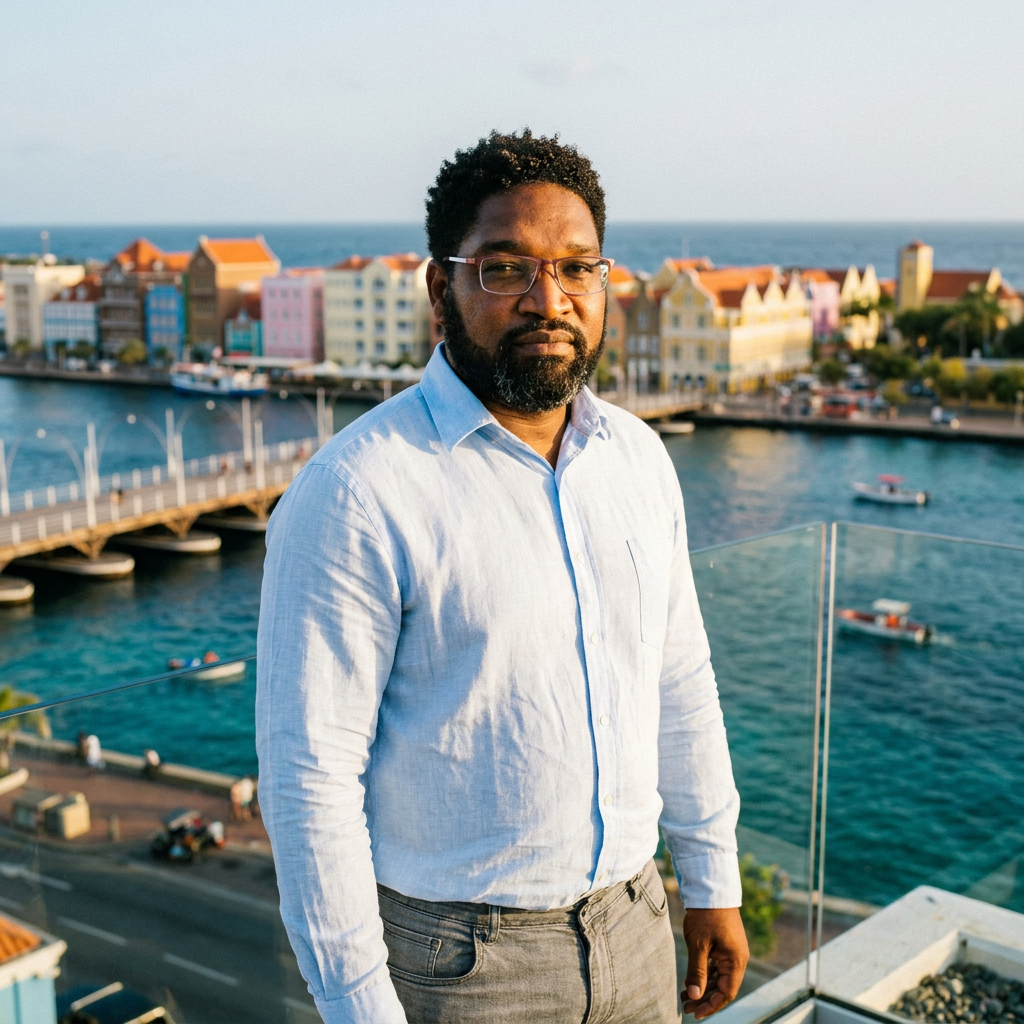 Oprichter aan de Handelskade in Willemstad, Curaçao