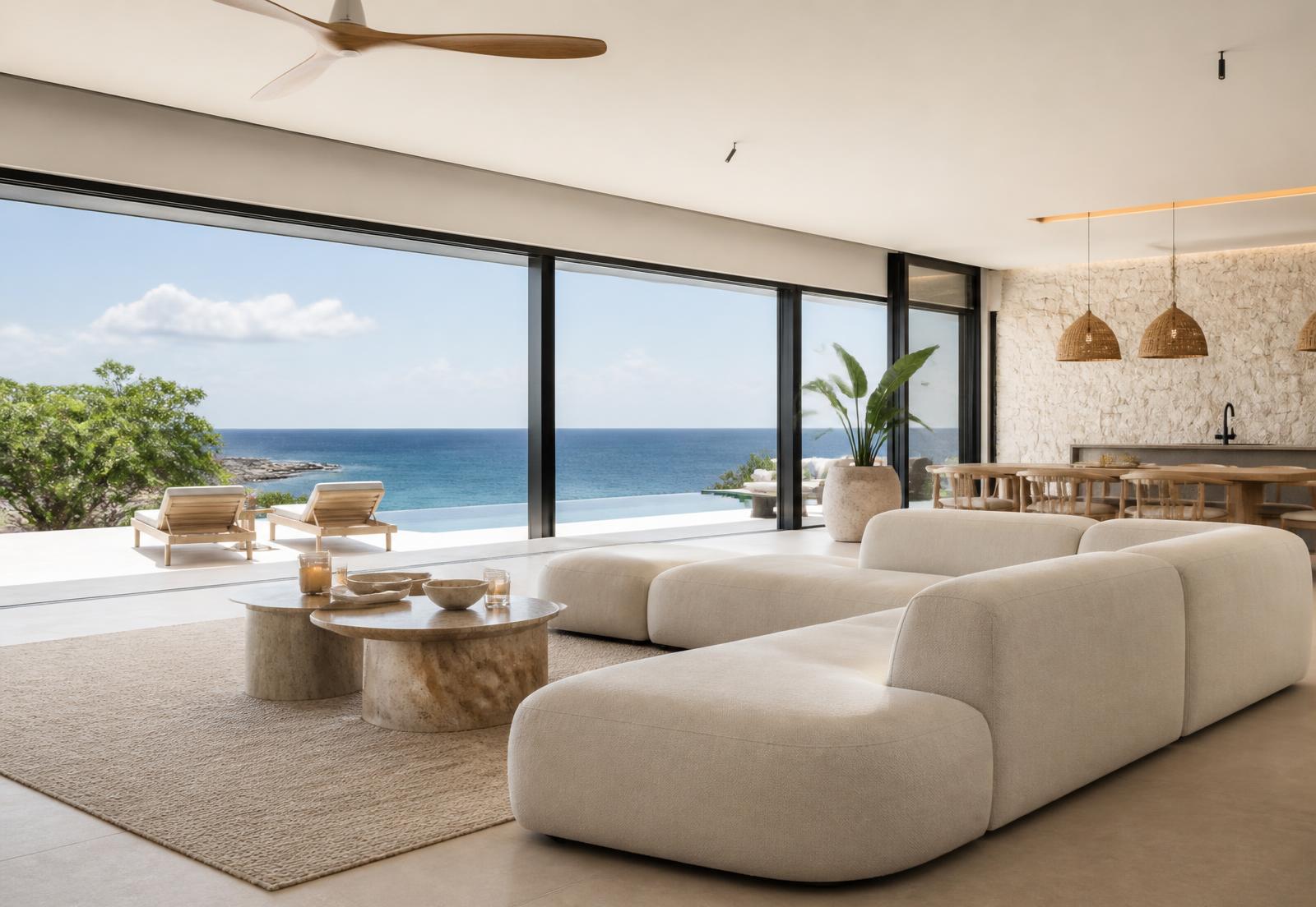 Interieur van Villa 284 in Jan Thiel met zeezicht